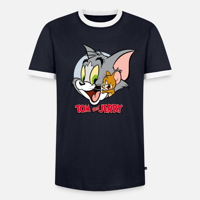 Tom Und Jerry Verschmust Männer Kontrast-T-Shirt