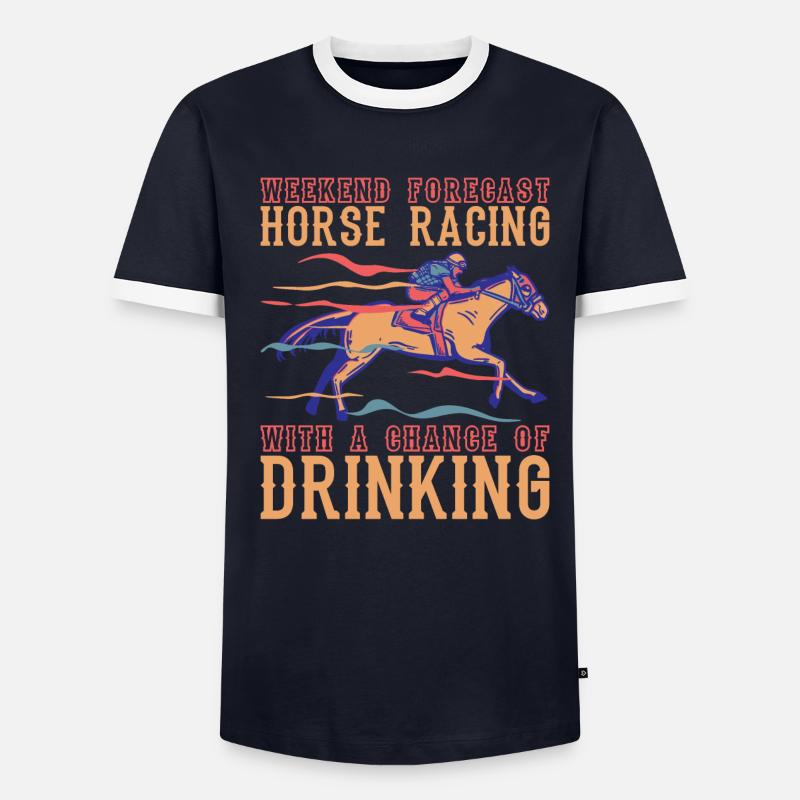Courses de chevaux - Dictons de chevaux - Cavalier T-shirt contrasté Homme