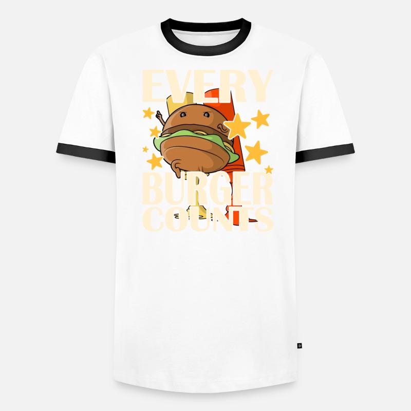 Chaque hamburger compte T-shirt contrasté Homme