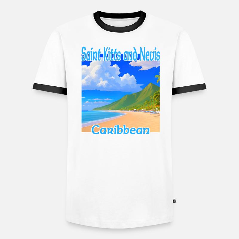 Plage à Saint-Kitts-et-Nevis T-shirt contrasté Homme