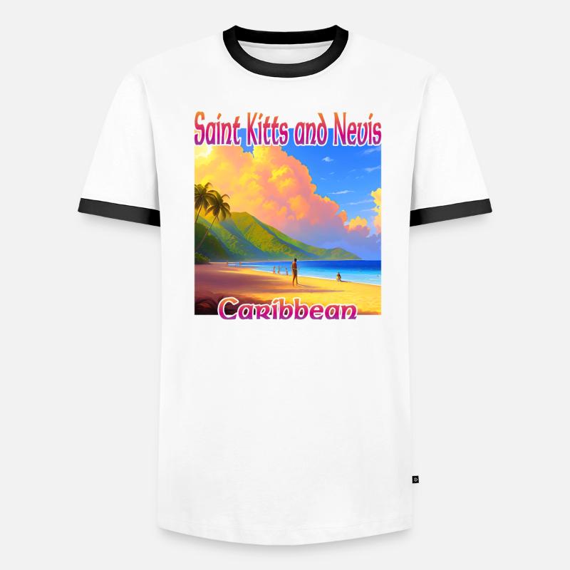 Plage à Saint-Kitts-et-Nevis T-shirt contrasté Homme