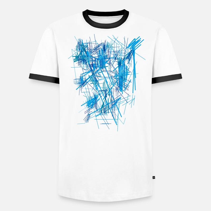 Fond Bleu T-shirt contrasté Homme