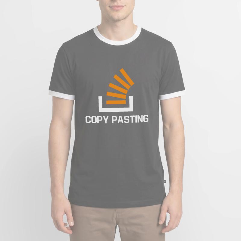 Copy Pasting Programming Coder Software Developer Männer Kontrast-T-Shirt