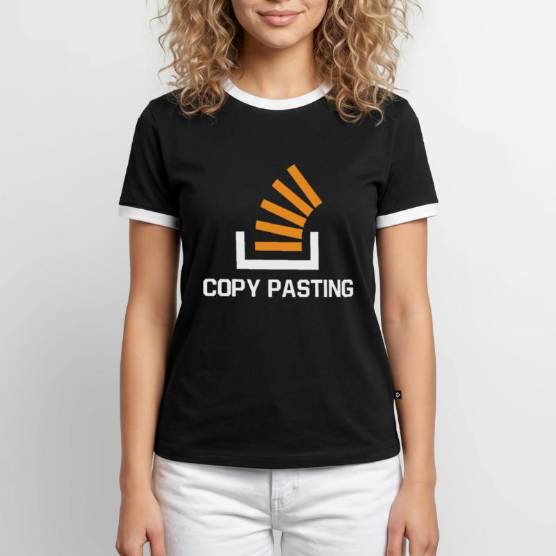Copy Pasting Programming Coder Software Developer Männer Kontrast-T-Shirt