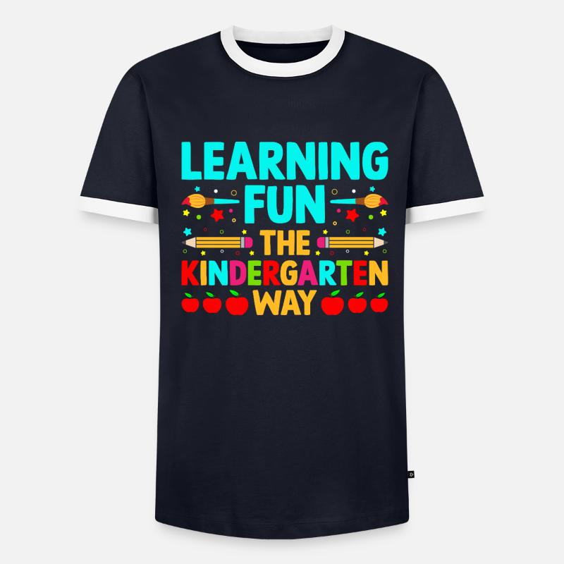 Apprendre S’amuser à la maternelle Enseignant T-shirt contrasté Homme