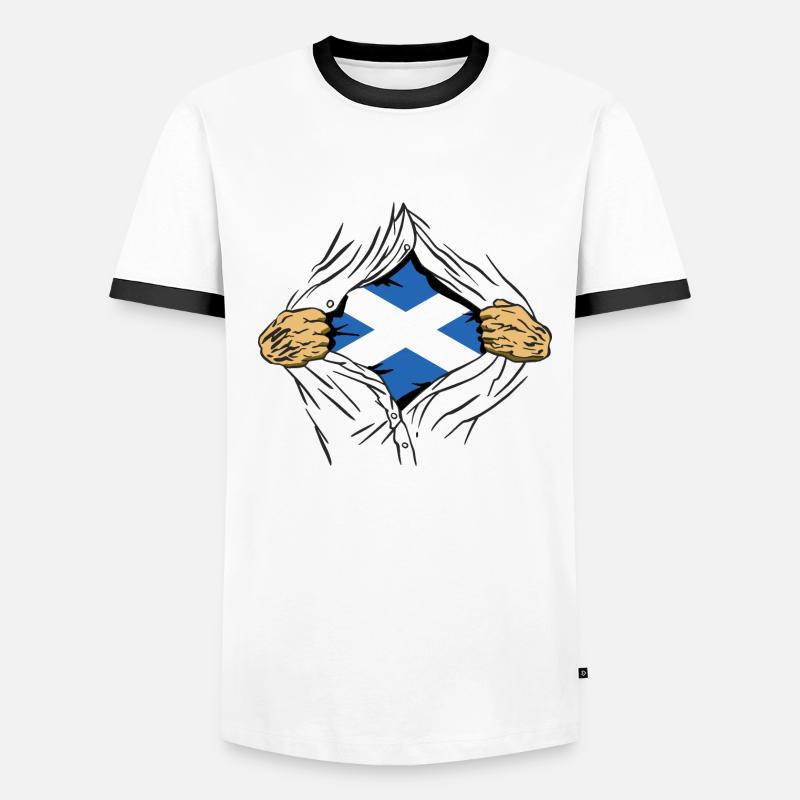 Drapeau écossais Drapeau écossais Alba GB Royaume-Uni T-shirt contrasté Homme