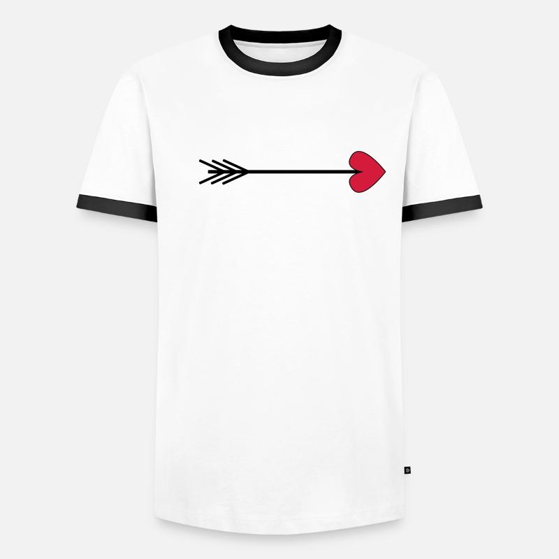 Pfeil Herzpfeil Geschenkidee Valentinstag liebe Männer Kontrast-T-Shirt