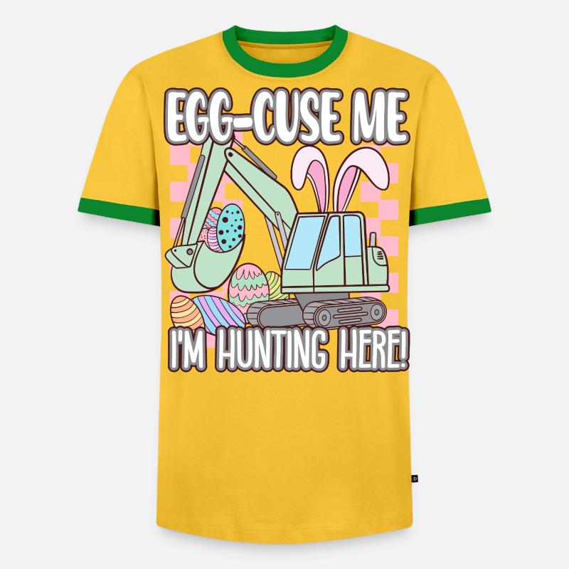 Egg cuse me Happy Easter - Männer Kontrast-T-Shirt - Grau meliert/Schwarz