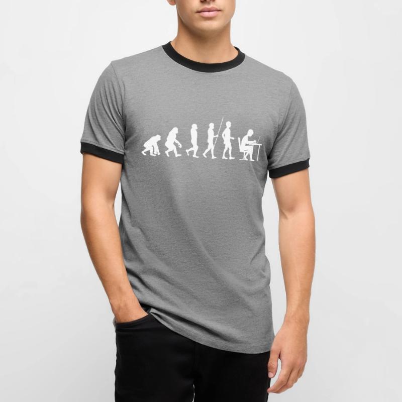 Programmierer Evolution Informatik Student code Männer Kontrast-T-Shirt