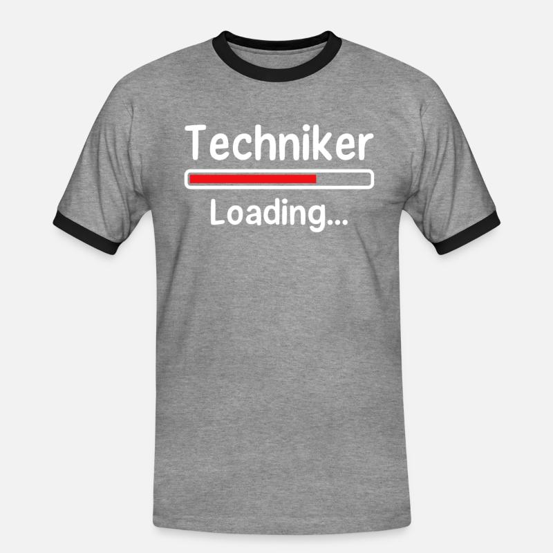 Techniker loading... - Männer Kontrast-T-Shirt - Grau meliert/Schwarz