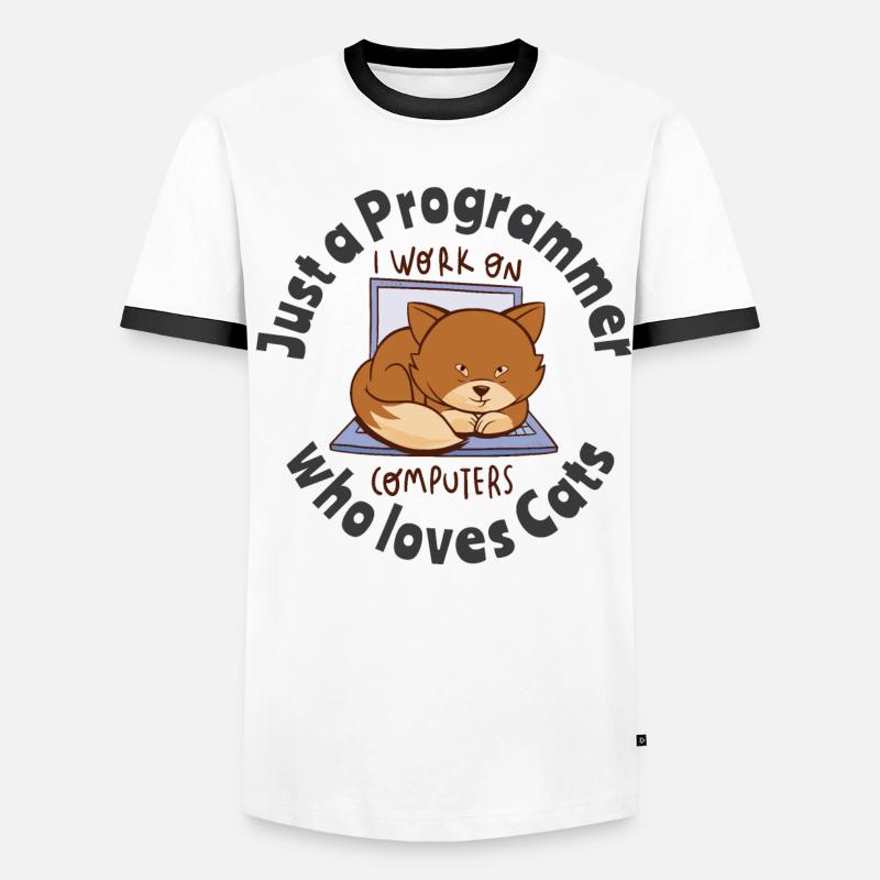 Nur ein Programmierer, der Katzen liebt - Männer Kontrast-T-Shirt -