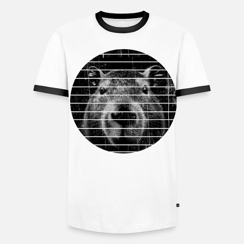 Capybara Portrait Capybara T-shirt contrasté Homme