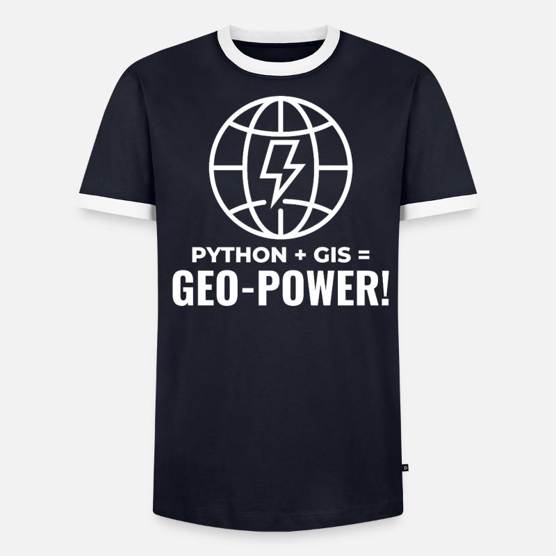 Python SIG Géo-Puissance Programmation Géospatial - T-shirt contrasté Homme - undefined