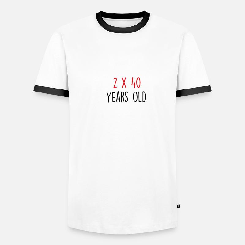 80 ans T-shirt contrasté Homme