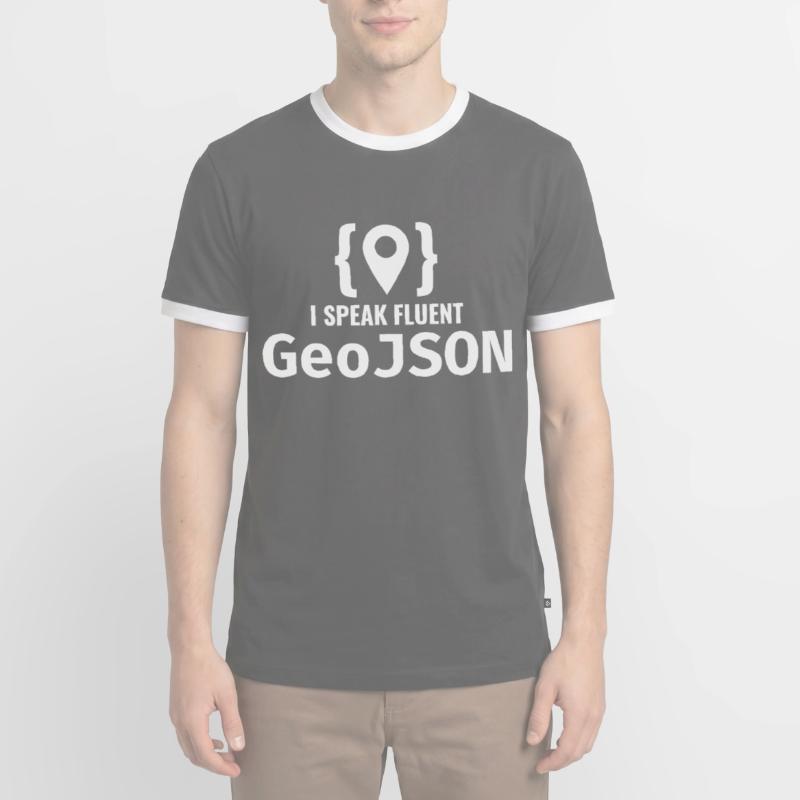 GeoJSON Entwickler Programmierer Programmierer GIS Mapping Männer Kontrast-T-Shirt