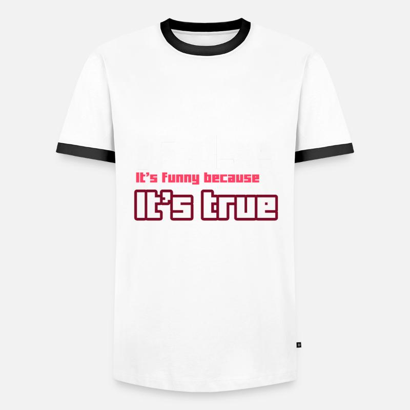 Faux C'est drôle parce que c'est vrai T-shirt contrasté Homme