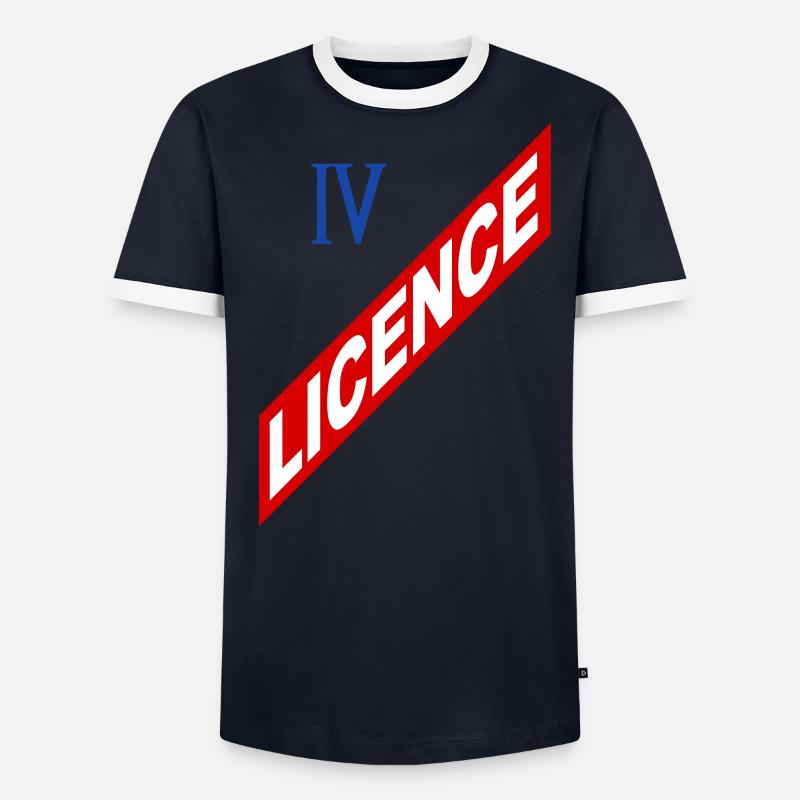 Lizenz 4 Männer Kontrast-T-Shirt