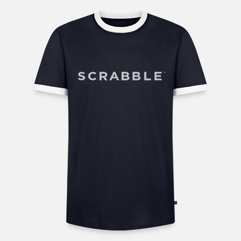 Titre De Scrabble Composé De Lettres T-shirt contrasté Homme