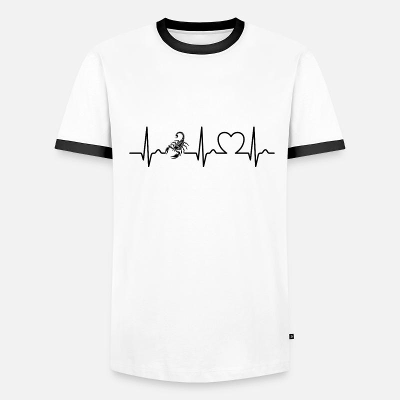 Scorpion - Dard empoisonné - Pouls - Courbe cardiaque - ECG T-shirt contrasté Homme