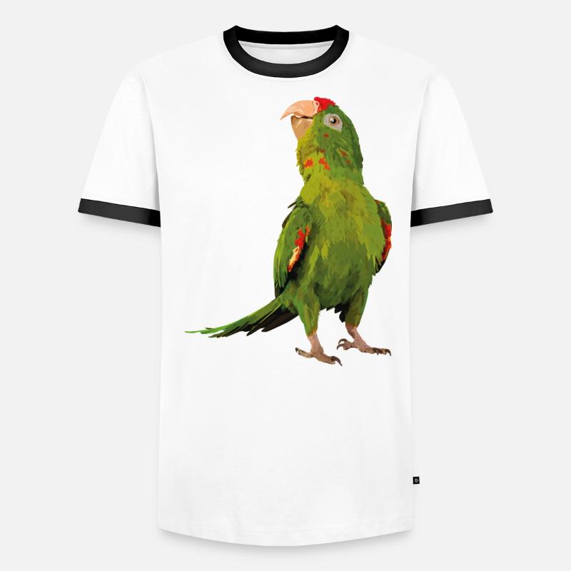Perruche à front rouge T-shirt contrasté Homme