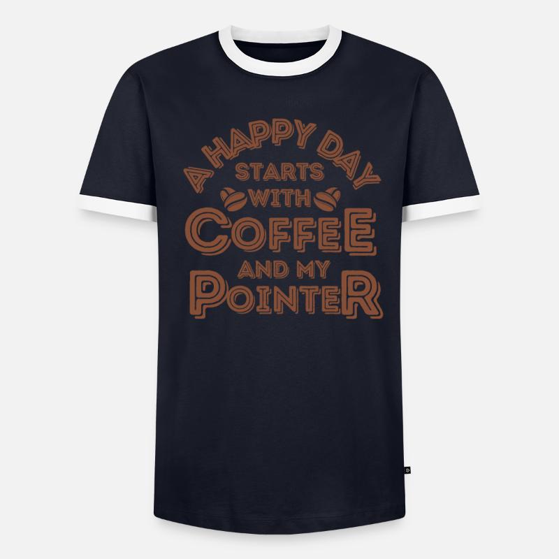 Pointer Kaffee Hund Cafe - Männer Kontrast-T-Shirt - undefined