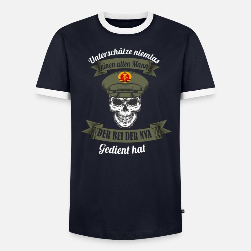 NVA Veteran DDR Armee Männer Kontrast-T-Shirt
