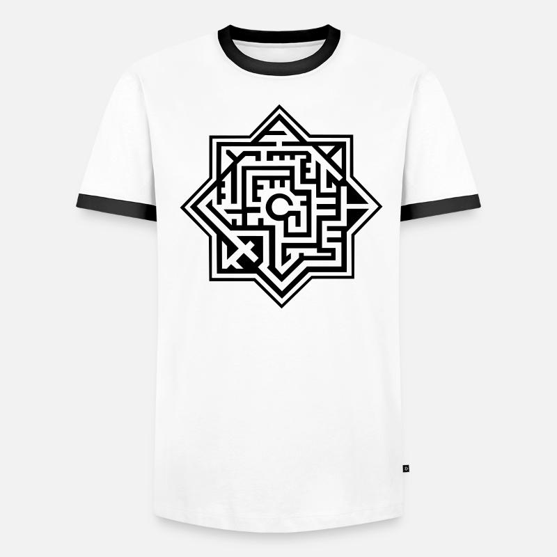 Mandala Labyrinth 2c Men's Ringer Shirt