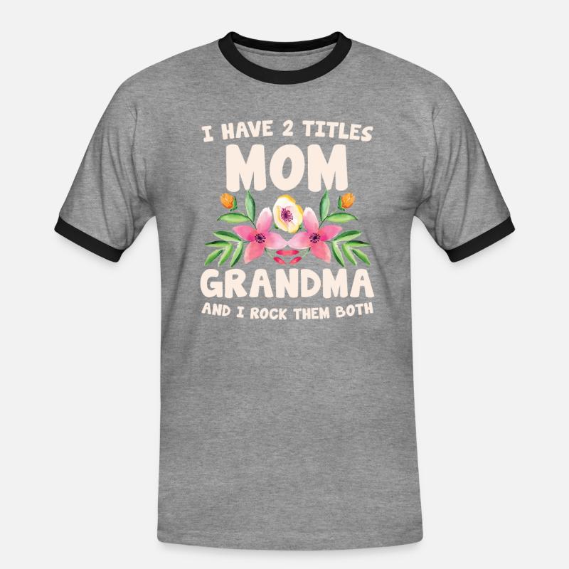 Großmutter Mutter - Männer Kontrast-T-Shirt - Grau meliert/Schwarz