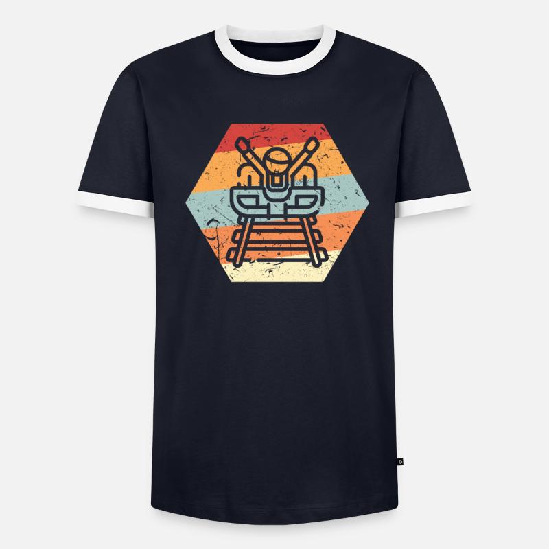 Roller Coaster Amusement Park Men's Ringer Shirt