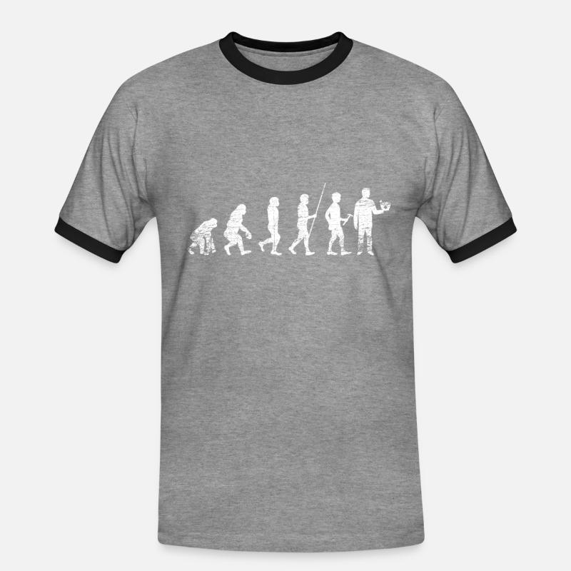 Evolution Pharmazeut - Männer Kontrast-T-Shirt - Grau meliert/Schwarz