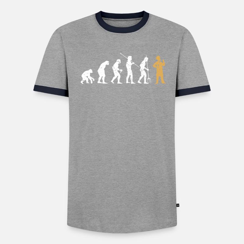 Evolution Koch - Männer Kontrast-T-Shirt - Grau meliert/Schwarz