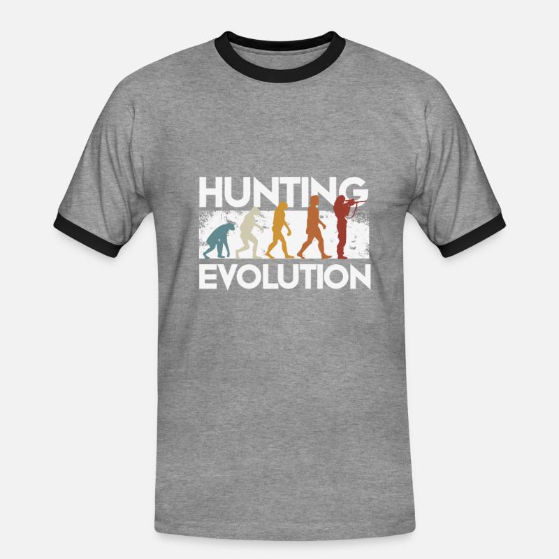 Hunter Evolution - Men's Ringer Shirt - heather grey/black