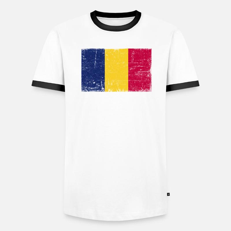 Drapeau du Tchad Grunge Drapeau du Tchad T-shirt contrasté Homme