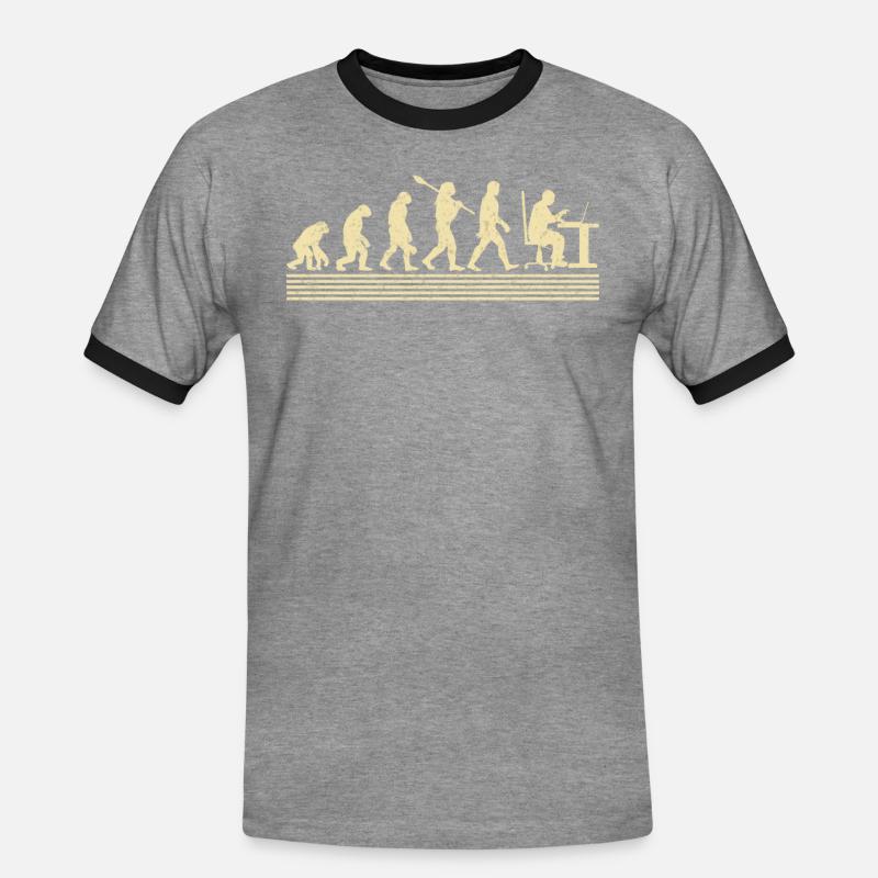 Évolution du programmeur informatique - T-shirt contrasté Homme - gris chiné/noir