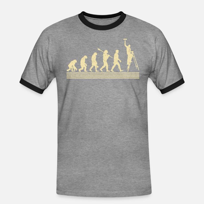 Painter evolution - Men's Ringer Shirt - heather grey/black