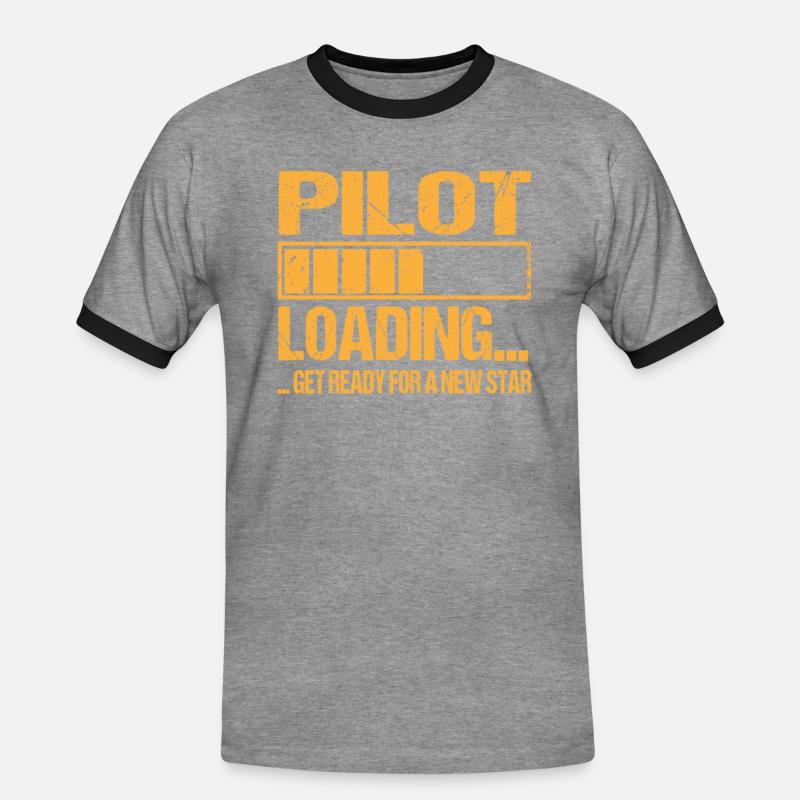 Pilot loading Pilot Training - Men's Ringer Shirt - heather grey/black