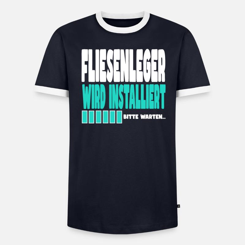 Fliesenleger wird installiert - Männer Kontrast-T-Shirt - undefined