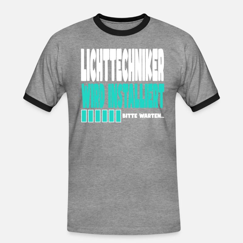 Lichttechniker wird installiert - Männer Kontrast-T-Shirt - Grau meliert/Schwarz