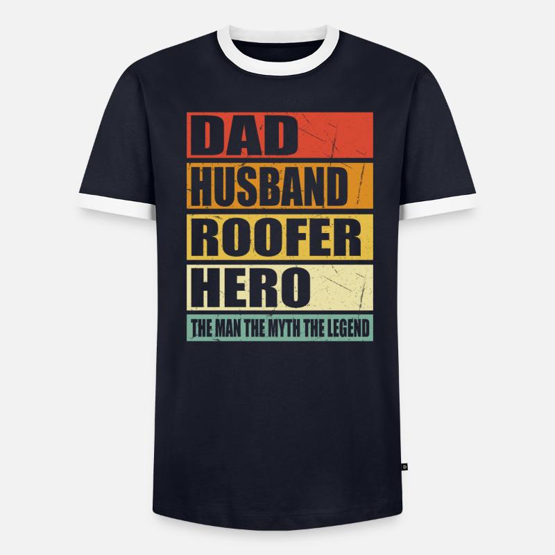 Vater Ehemann Dachdecker Held - Männer Kontrast-T-Shirt - undefined