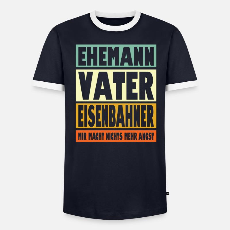 Eisenbahner Vater Ehemann Held - Männer Kontrast-T-Shirt - undefined