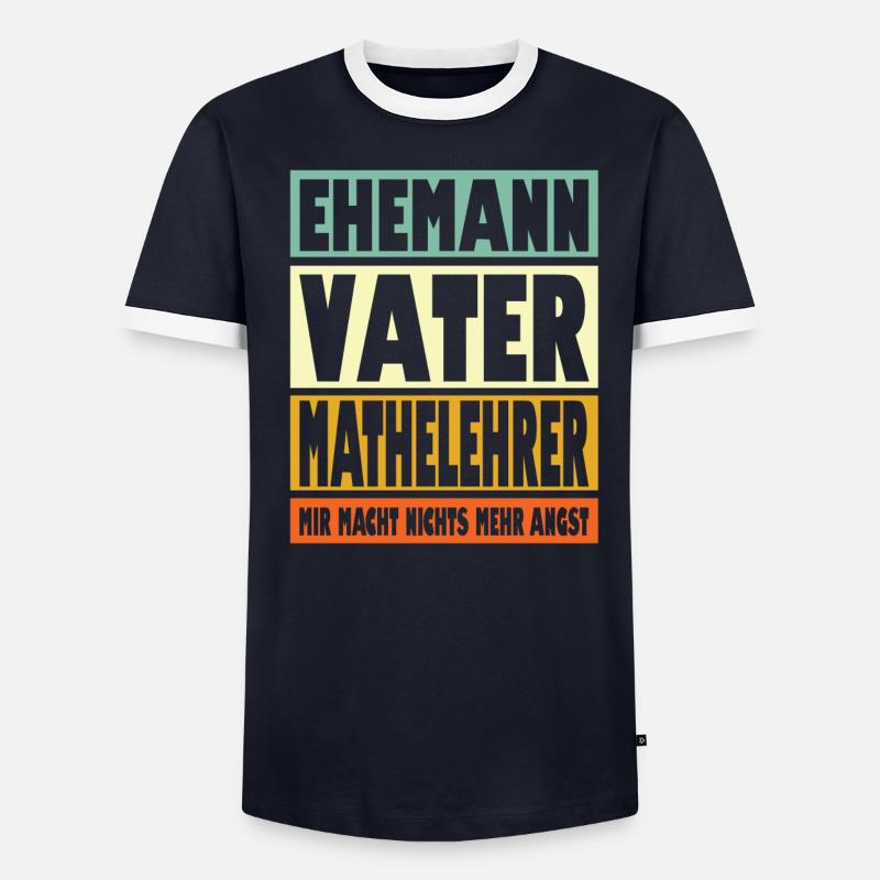 Mathelehrer Vater Ehemann Held - Männer Kontrast-T-Shirt - undefined
