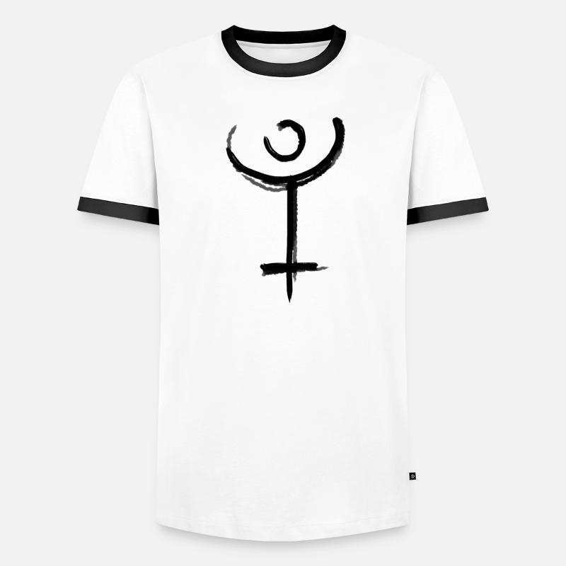 Pluto Astrologie Symbol Männer Kontrast-T-Shirt