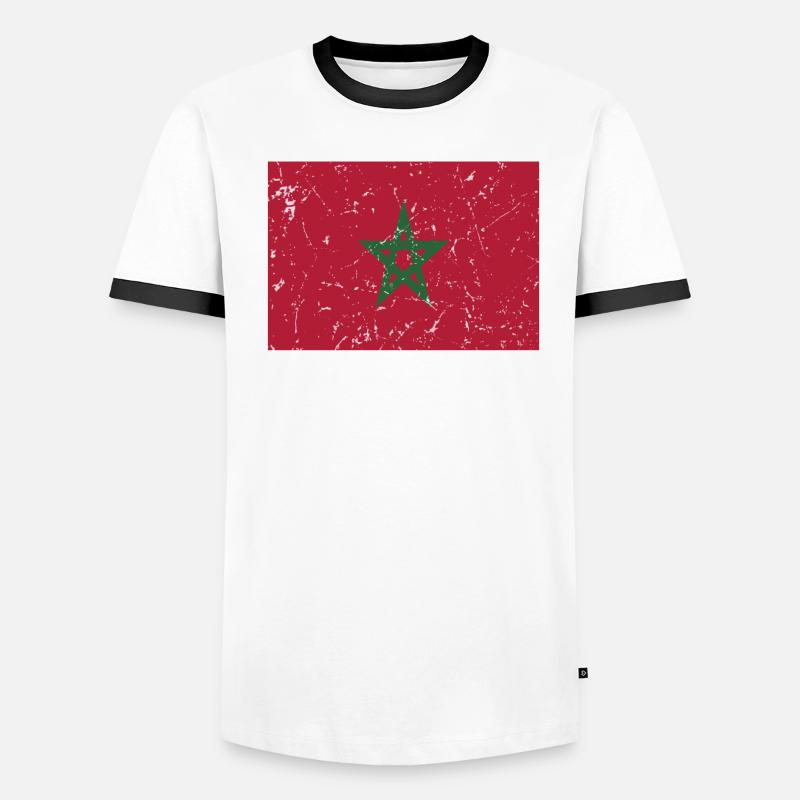 Drapeau du Maroc T-shirt contrasté Homme