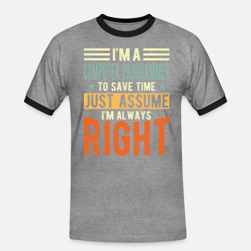 Computerprogrammierer - Männer Kontrast-T-Shirt - Grau meliert/Schwarz