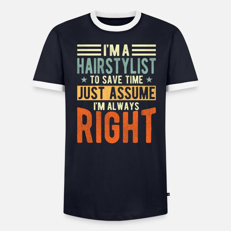 Friseur Männer Kontrast-T-Shirt