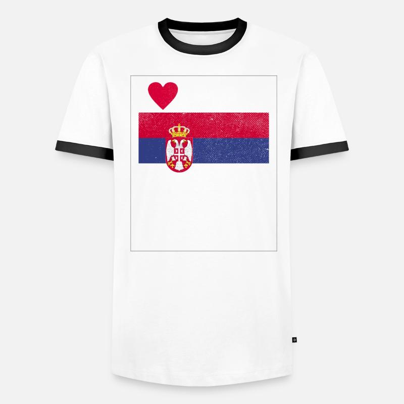 Drapeau de la Serbie T-shirt contrasté Homme