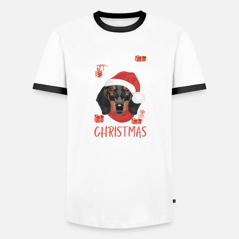 Teckel Joyeux Noël T-shirt contrasté Homme