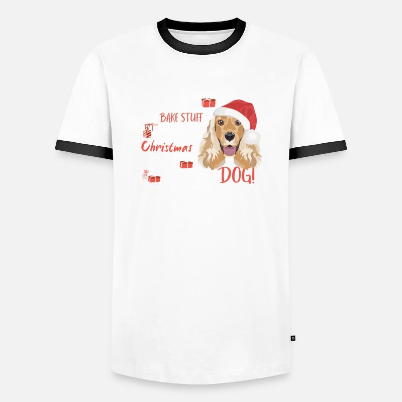 Deutsch Cocker Spaniel Joyeux Noël T-shirt contrasté Homme