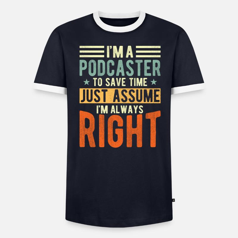 Podcaster Männer Kontrast-T-Shirt