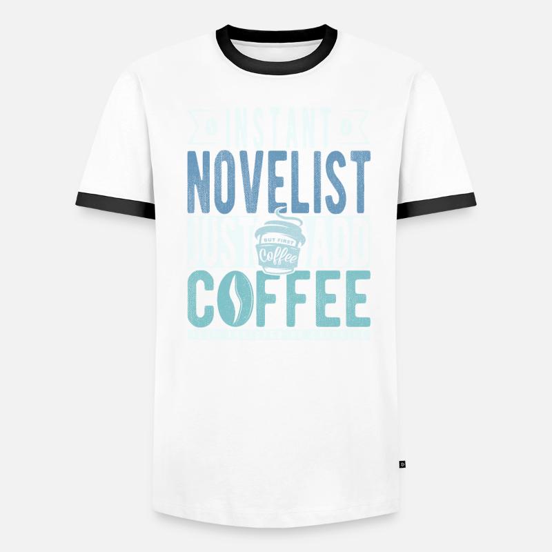 Romancier Kaffee Spruch T-shirt contrasté Homme